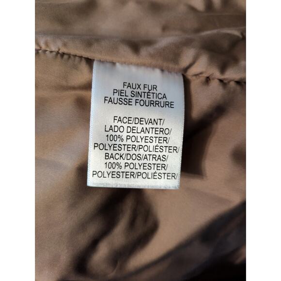 Long Women's Insulated Jacket Sherpa Collar Lucky Brand Small Dark Khaki - Picture 6 of 6